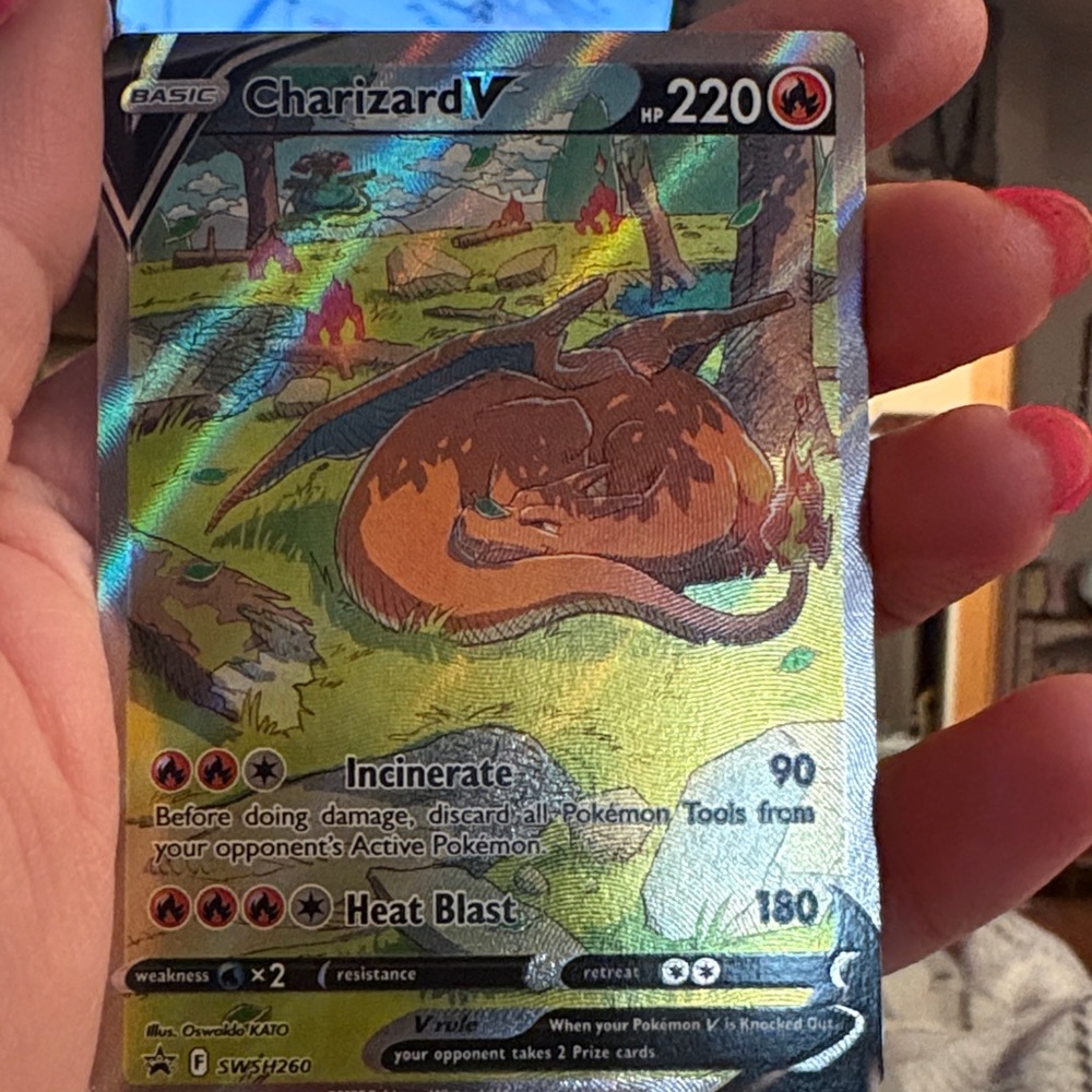 Charizard V Holographic Trading Card - Orange